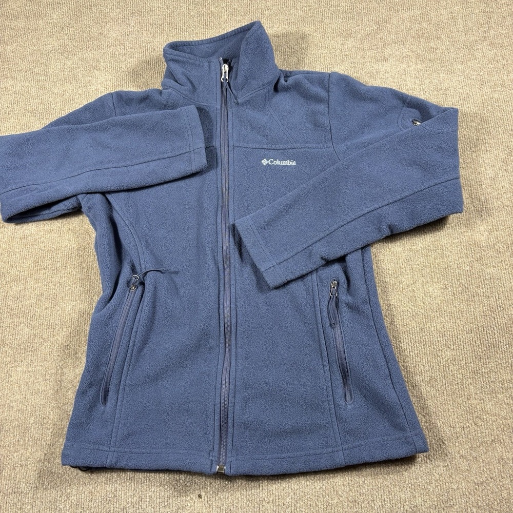Columbia Jacket Womens S Blue Full Zip Fleece Zip Pockets Sweater Ladies - Picture 2 of 8